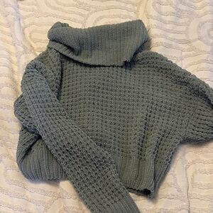 Garage Textured Sage Cowl Neck Sweater